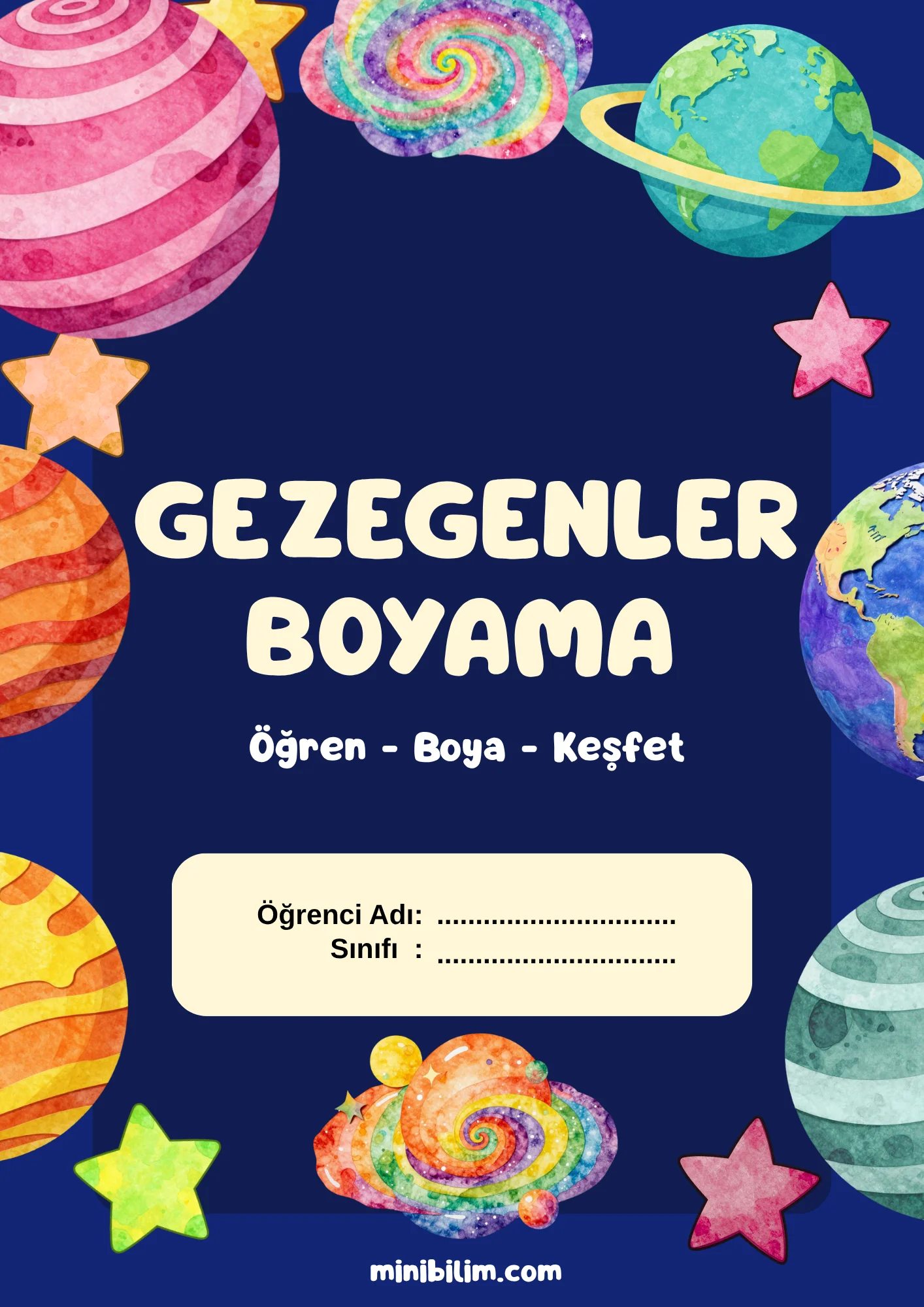 Gezegenler Boyama Kitabı PDF