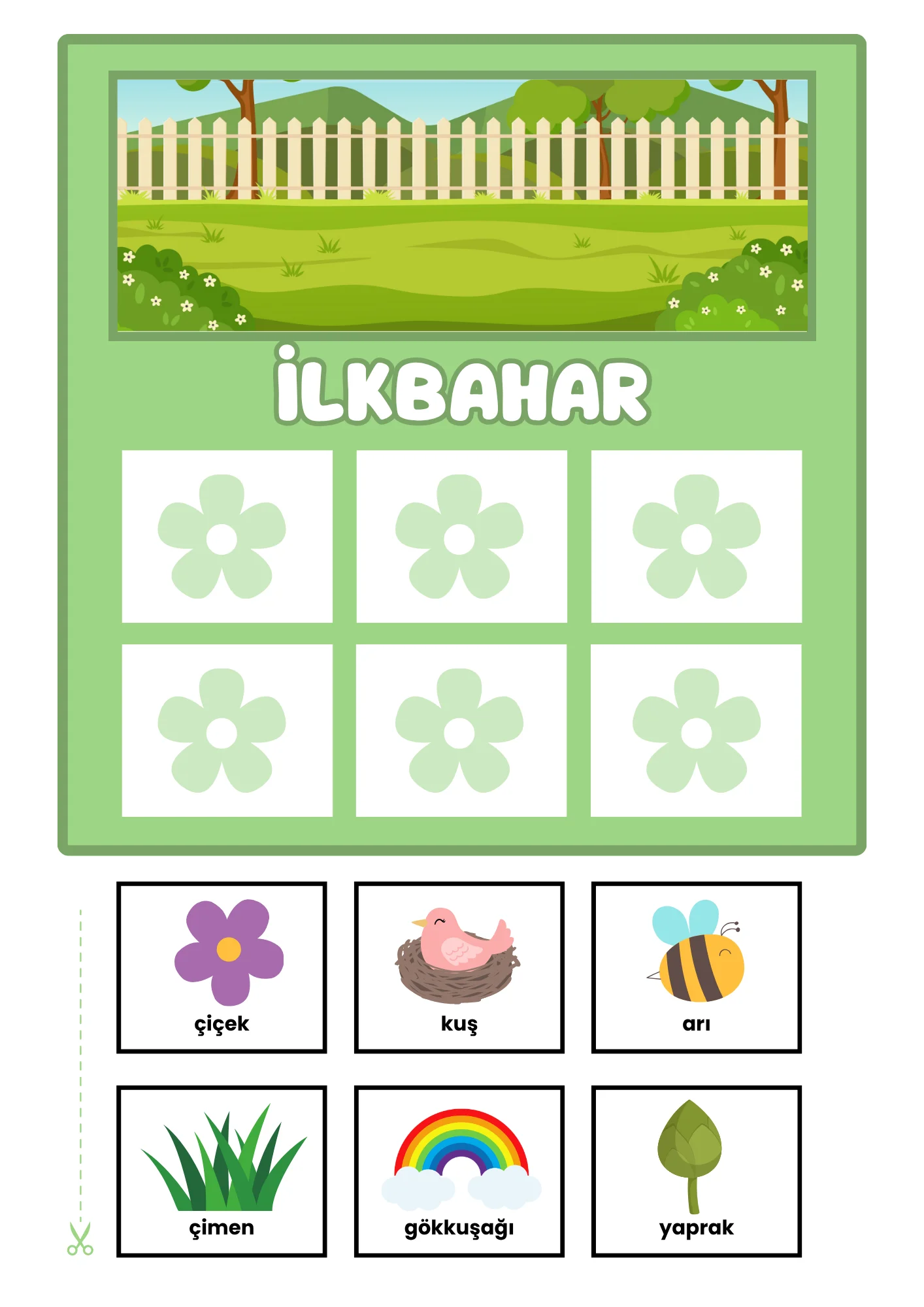 İlkbahar Mevsimi Kes-Yapıştır Etkinliği