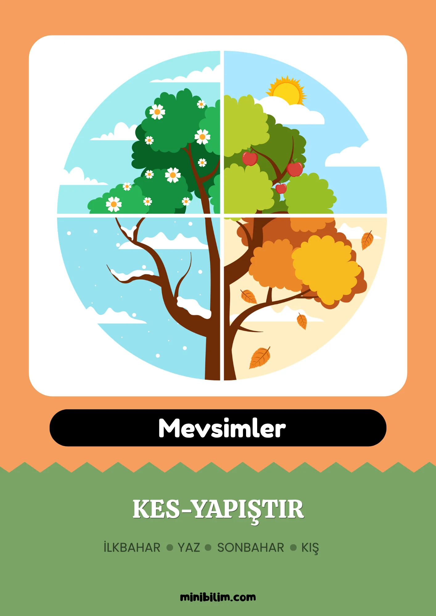 Mevsimler Kes-Yapıştır Etkinlikleri PDF