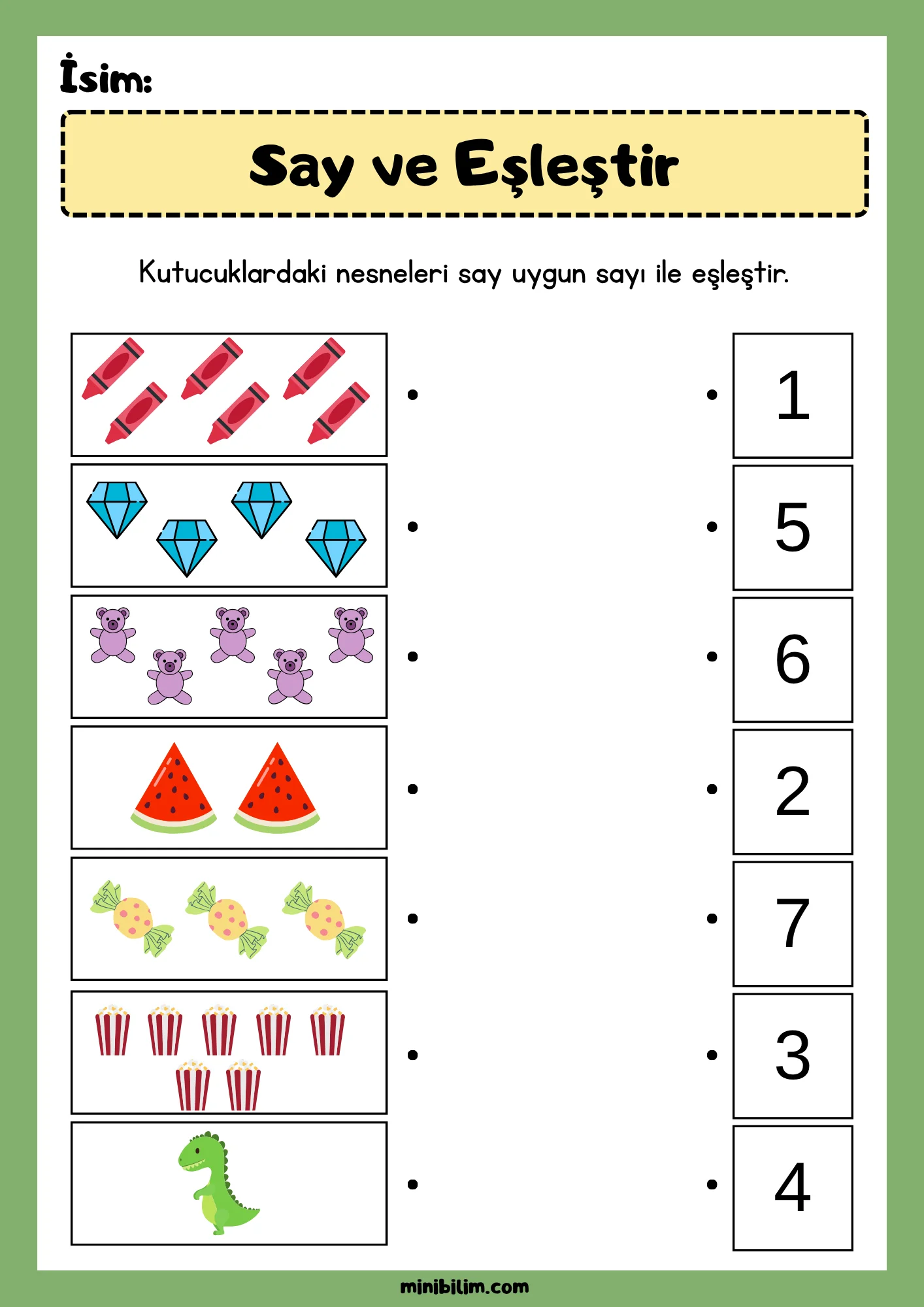 Say ve Eşleştir